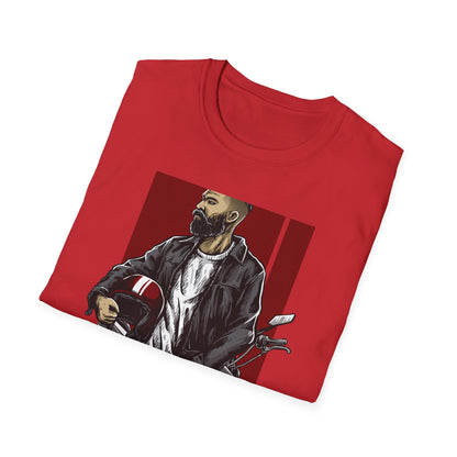 Epic Bearded Biker T-Shirt for Men | Stylish Motorcycle Rider Tee | Cafe Racer Lifestyle | Ultimate Freedom Ride Apparel Gift