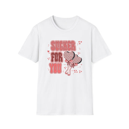 Sweet Sucker For You T-Shirt | Retro Checkered Heart Lollipops | Valentine's Day Love Gift | Adorable & Trendy Romantic Tee