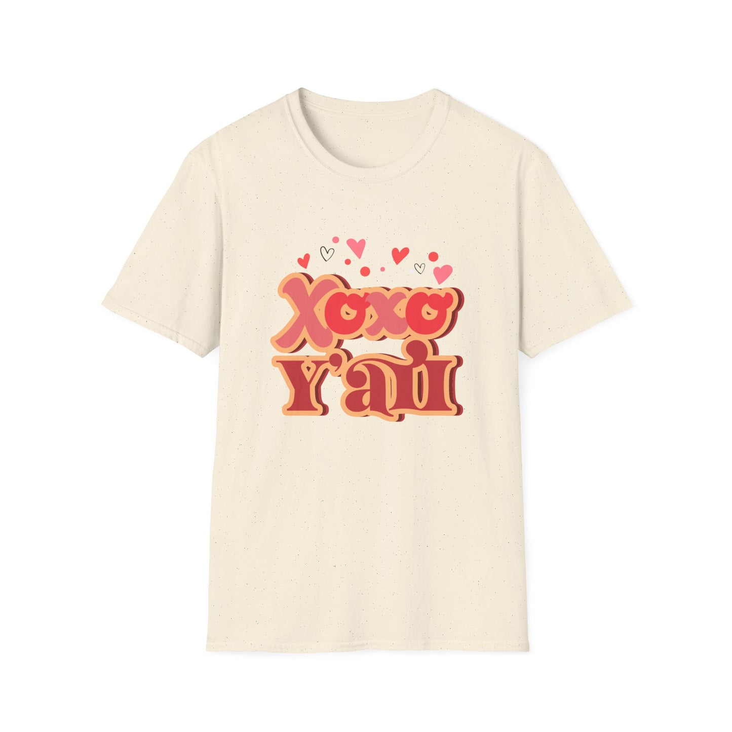 Retro Xoxo Y'all T-Shirt | Groovy Hearts Southern Charm Love Tee | Sweet Valentine's Day & Galentine's Gift | Trendy Hugs & Kisses Shirt