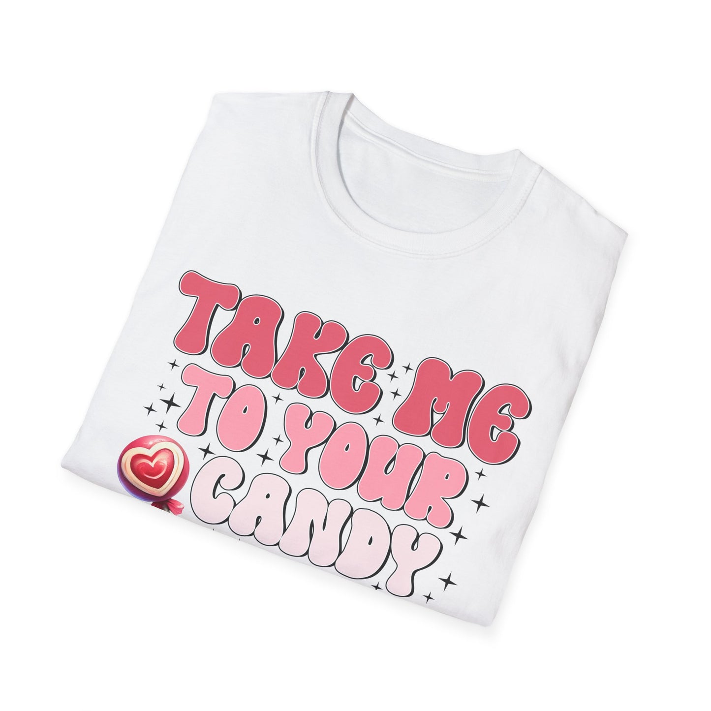 Sweet Retro Candy Shop T-Shirt | Groovy 'Take Me To Your Candy Shop' Tee with Heart Lollipop | Fun & Flirty Pop Culture Vibe