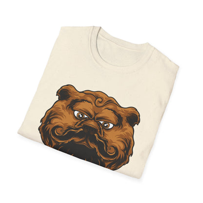 Dapper Grumpy Bear T-Shirt | Fierce Gentleman Animal Lover Tee | Unique Mustache Beard Design Gift