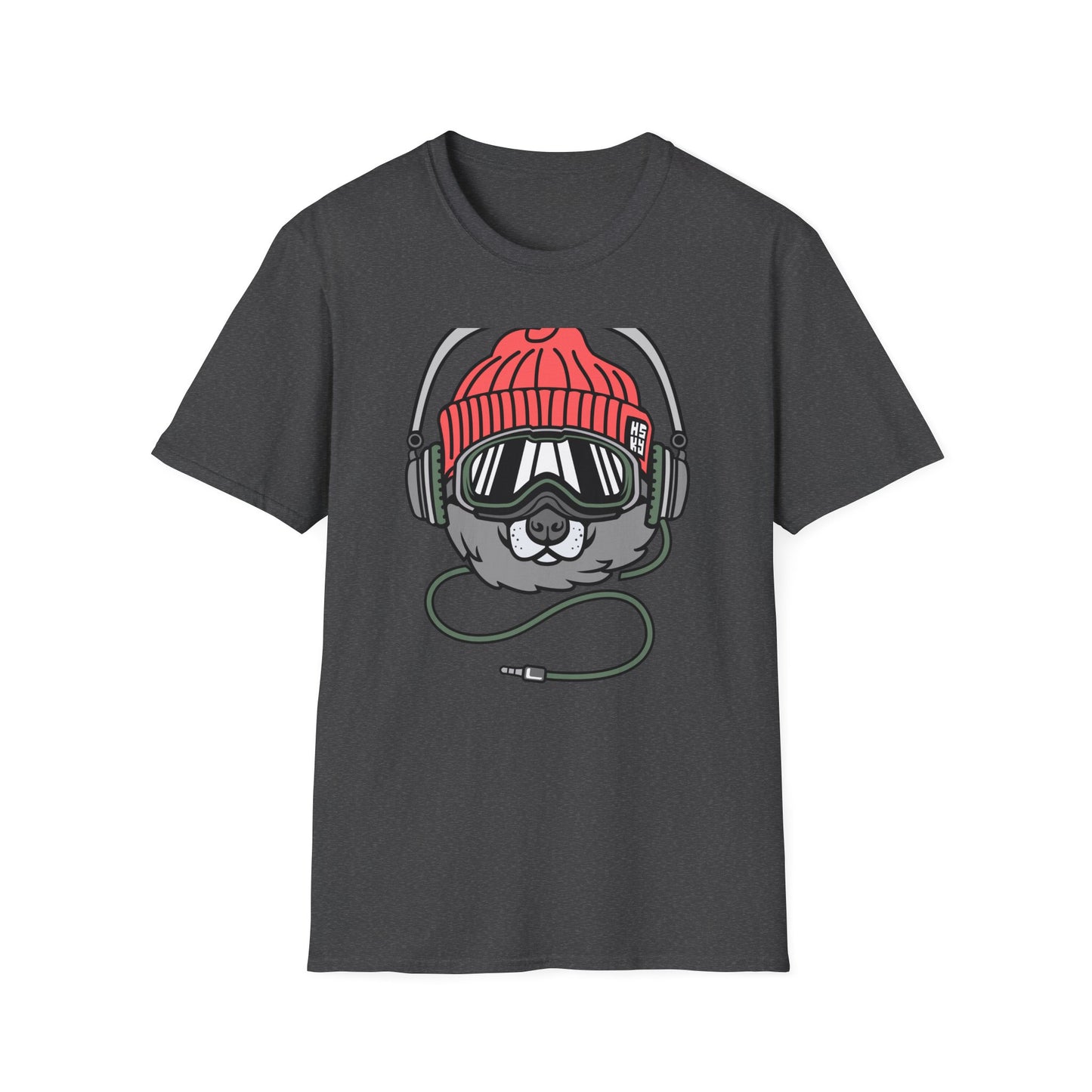 Rad Husky DJ T-Shirt | Cool Dog with Headphones & Goggles Tee | Awesome Winter Sport & Music Lover Gift Idea
