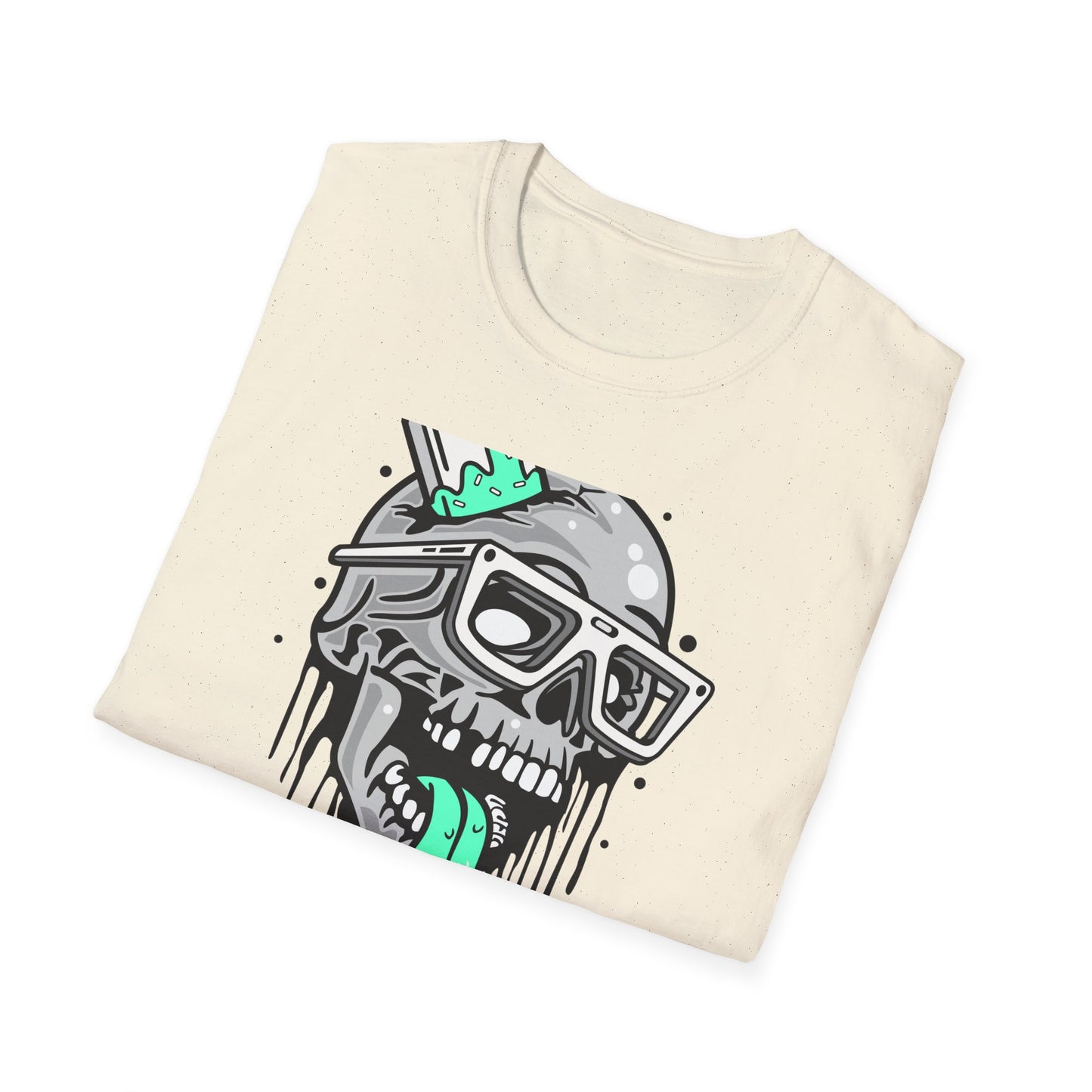 Awesome Melting Skull Popsicle T-Shirt - Cool Sunglasses & Minty Tongue Tee for Summer Vibes & Edgy Style