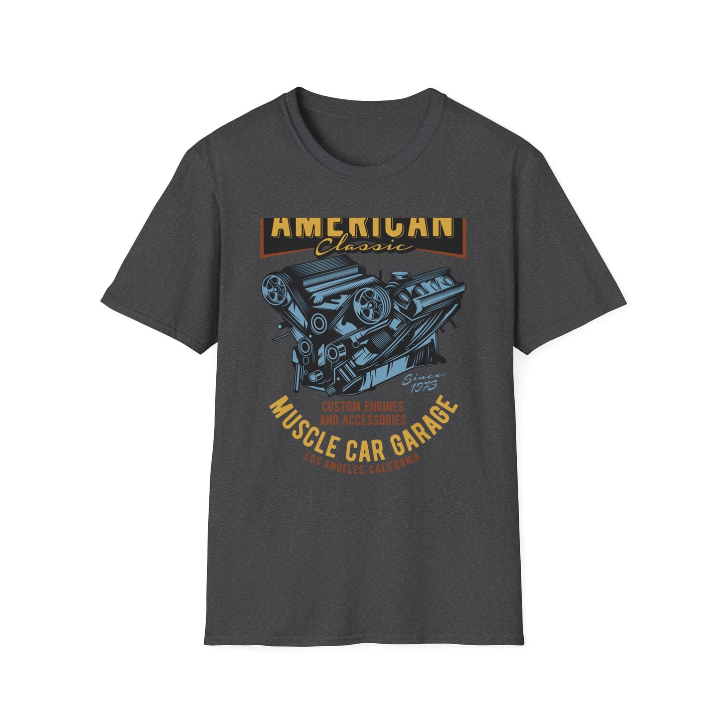 Epic American Classic Muscle Car V8 Engine T-Shirt | Authentic Garage Mechanic Tee | Since 1973 Vintage Car Lover Gift