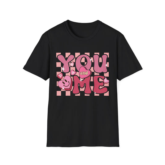 Sweet Retro YOU and ME T-Shirt - Groovy Valentine's Day Candy Heart Love Couple Tee