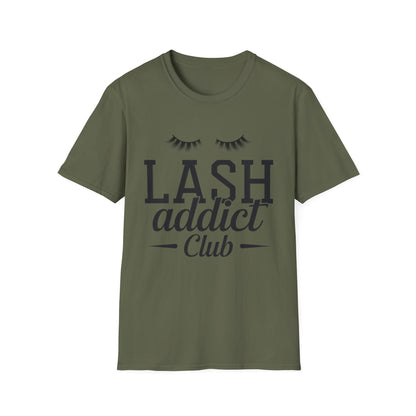 Obsessed Lash Addict Club T-Shirt | Chic Glam Beauty Queen Tee for Lash Techs & Makeup Artists