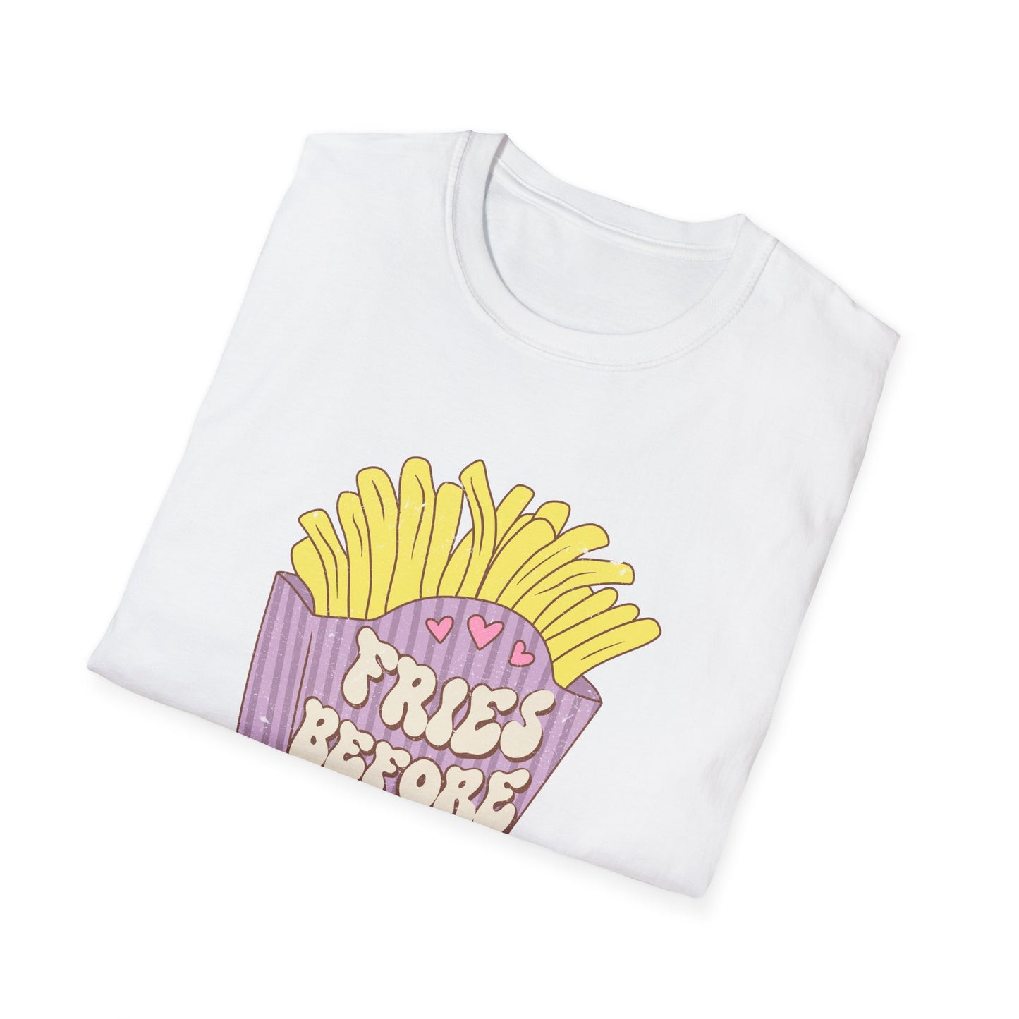 Hilarious "Fries Before Guys" T-Shirt | Trendy Retro Foodie Tee for Women, Bachelorette Parties & Best Friend Gifts