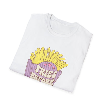 Hilarious "Fries Before Guys" T-Shirt | Trendy Retro Foodie Tee for Women, Bachelorette Parties & Best Friend Gifts