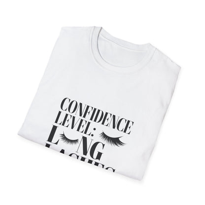 Chic Confident Long Lashes T-Shirt for Women | Empowering Beauty & Eyelash Lover Tee | Glamorous Lash Tech Gift