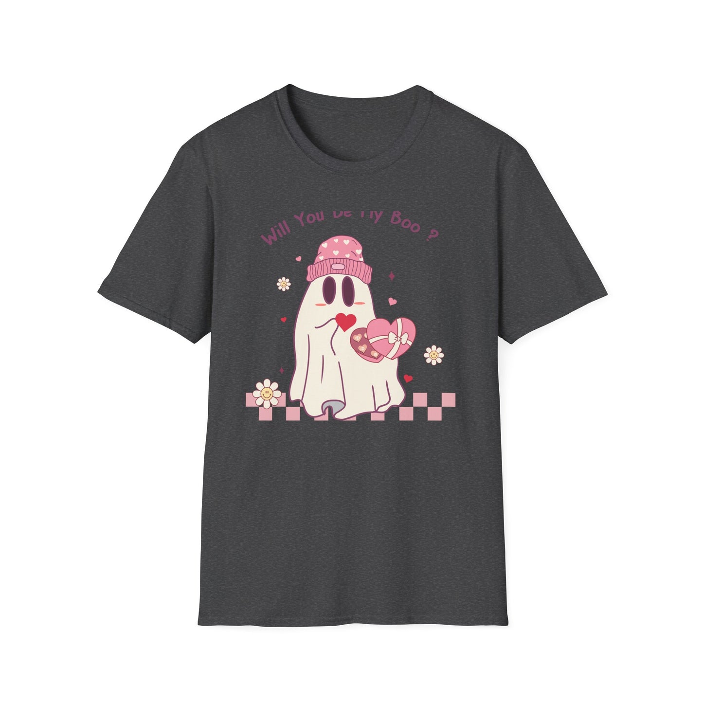 Adorable 'Will You Be My Boo' Ghost T-Shirt - Sweet Valentine's Day Proposal Tee - Cute Romantic Gift Apparel