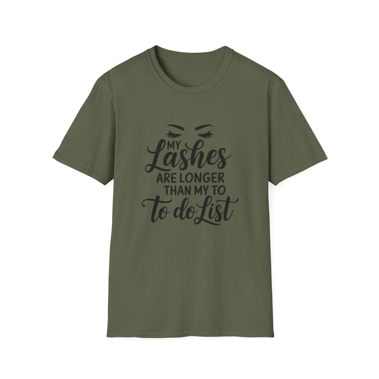 Glamorous 'My Lashes Are Feeling Long Today' T-Shirt | Empowering Beauty Lover Tee for Women | Chic & Witty Quote Top