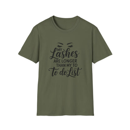 Glamorous 'My Lashes Are Feeling Long Today' T-Shirt | Empowering Beauty Lover Tee for Women | Chic & Witty Quote Top