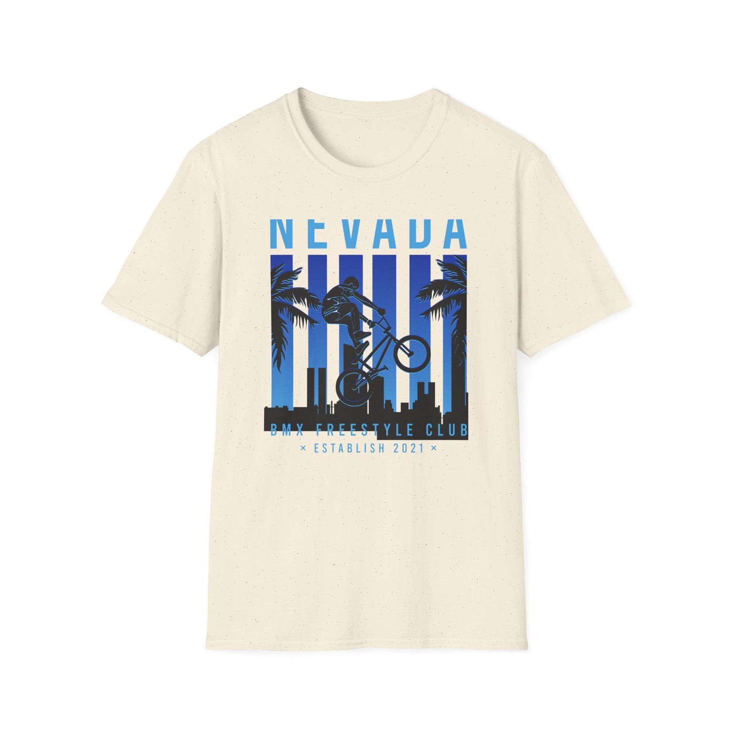 Dynamic Nevada BMX Freestyle Club T-Shirt | Official Est. 2021 Rider Apparel with City & Palm Design