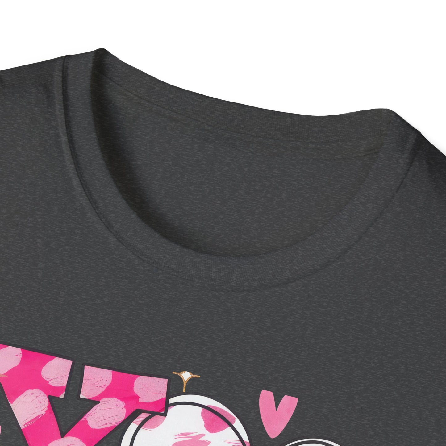 Sparkling XOXO Love Hearts T-Shirt | Chic Pink Polka Dot & Brushstroke Tee | Perfect Valentine's Day & Everyday Wear