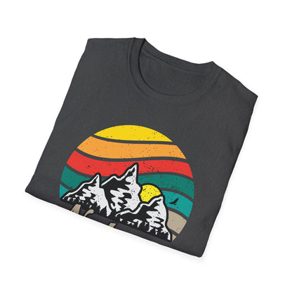 Inspiring Vintage Nature Mountains T-Shirt | Retro Outdoors Adventure Tee with 'Nature Brings Hope' Design | Essential Hiking & Camping Shirt