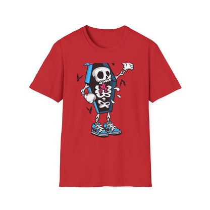 Hip Hop Skeleton Coffin Tee | Spooky Cool Streetwear T-Shirt with Sneakers & Bats | Unique Urban Style Graphic