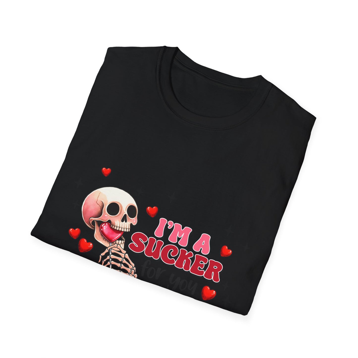 Funny Skeleton Love T-Shirt: "I'm a Sucker for You" Valentine's Day Graphic Tee - Unique Couple's Gift