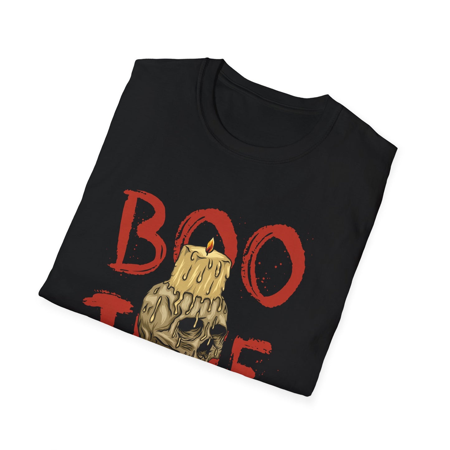 Spooky 'Boo Time' Skull Candle Halloween T-Shirt | Hauntingly Cool Graphic Tee for Men & Women | Unique Gothic Fall Apparel