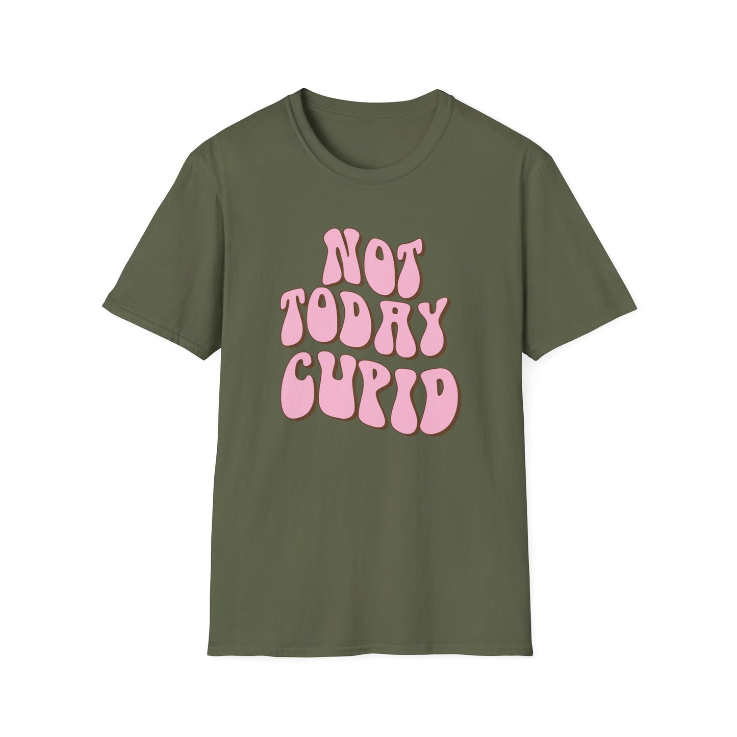 Sassy "NOT TODAY CUPID" Groovy T-Shirt | Retro Anti-Valentine's Day Tee | Fun Single Awareness Apparel