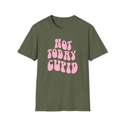 Sassy "NOT TODAY CUPID" Groovy T-Shirt | Retro Anti-Valentine's Day Tee | Fun Single Awareness Apparel