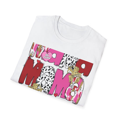 Chic Mama Valentine T-Shirt: Sparkling Cupid, Dalmatian Spots & Be Mine Hearts. Trendy Gift for Moms!