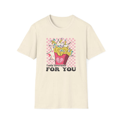 Edgy Skull Fries Broken Heart T-Shirt - Quirky Emo Love Statement Tee - Unique Alt Fashion Gift