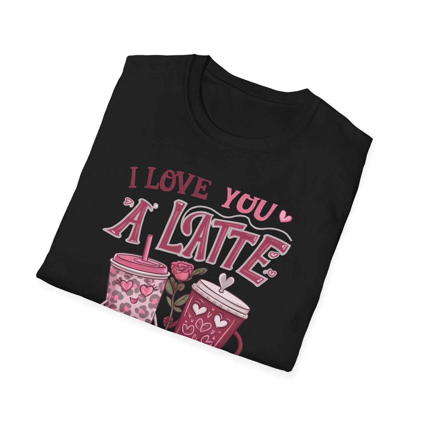 Adorable "I Love You A Latte" T-shirt | Sweet Coffee Pun Valentine's Gift for Couples & Lovers