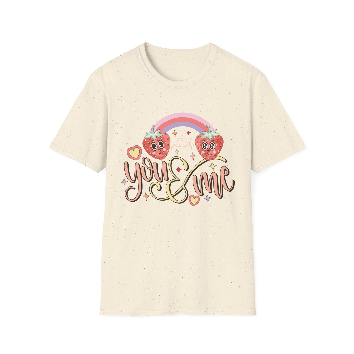 Adorable You & Me Strawberry Couple T-Shirt - Sweet Kawaii Love Design, Perfect Romantic Valentine's Day Gift