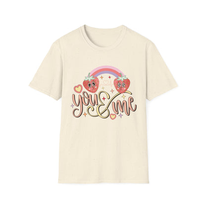 Adorable You & Me Strawberry Couple T-Shirt - Sweet Kawaii Love Design, Perfect Romantic Valentine's Day Gift