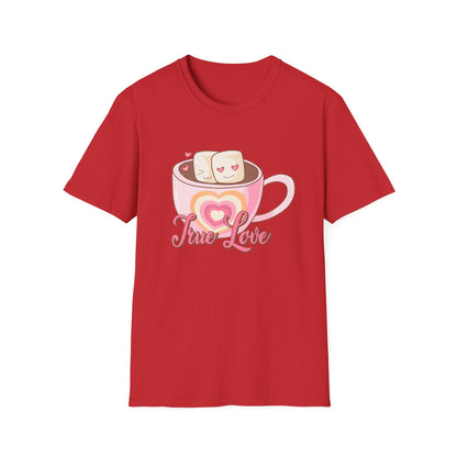 Sweet True Love Hot Chocolate T-Shirt | Adorable Marshmallow Couple Valentine's Day Gift Tee