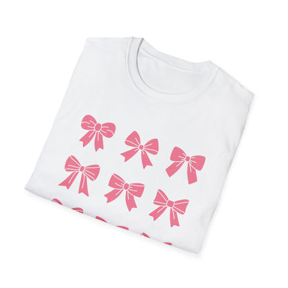 Charming Pink Bows T-Shirt | Adorable Coquette Aesthetic Tee for Women & Girls | Sweet Girly Fashion Top Gift