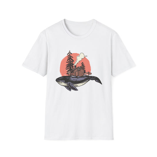 Breathtaking Whale Cabin T-Shirt | Enchanting Fantasy Art Tee for Nature Lovers & Dreamers