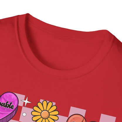 Empowering "You Are" Groovy Affirmation T-Shirt for Women - Self-Love Retro Candy Heart Tee - Inspiring Chic Gift