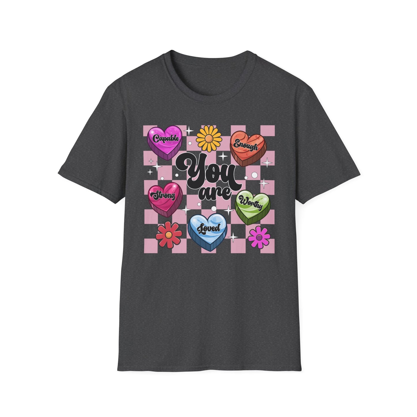 Groovy Empowering 'You Are' Affirmation T-Shirt - Vibrant Self-Love & Positive Vibes Tee for Women & Teens
