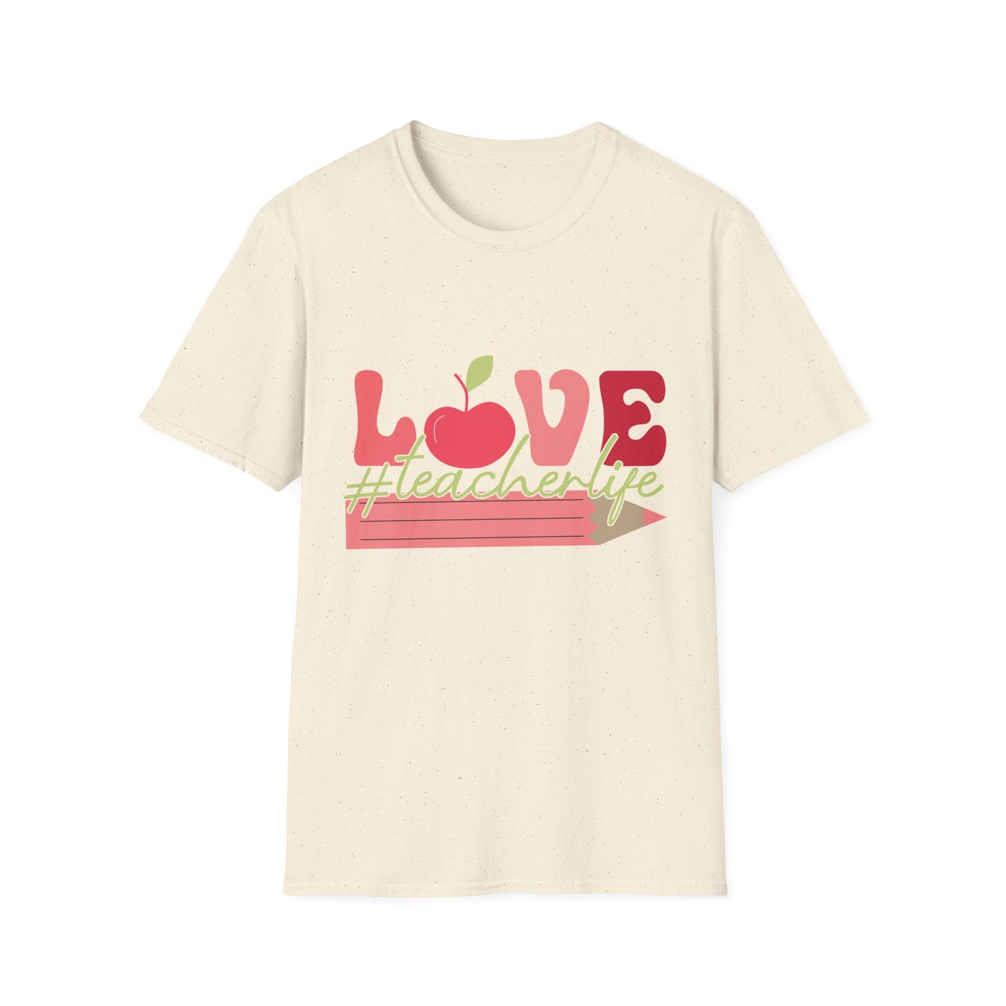 LOVE #teacherlife Apple & Pencil T-Shirt – Adorable & Unique Tee for Educators, Teachers, & School Staff | Perfect Appreciation Gift!