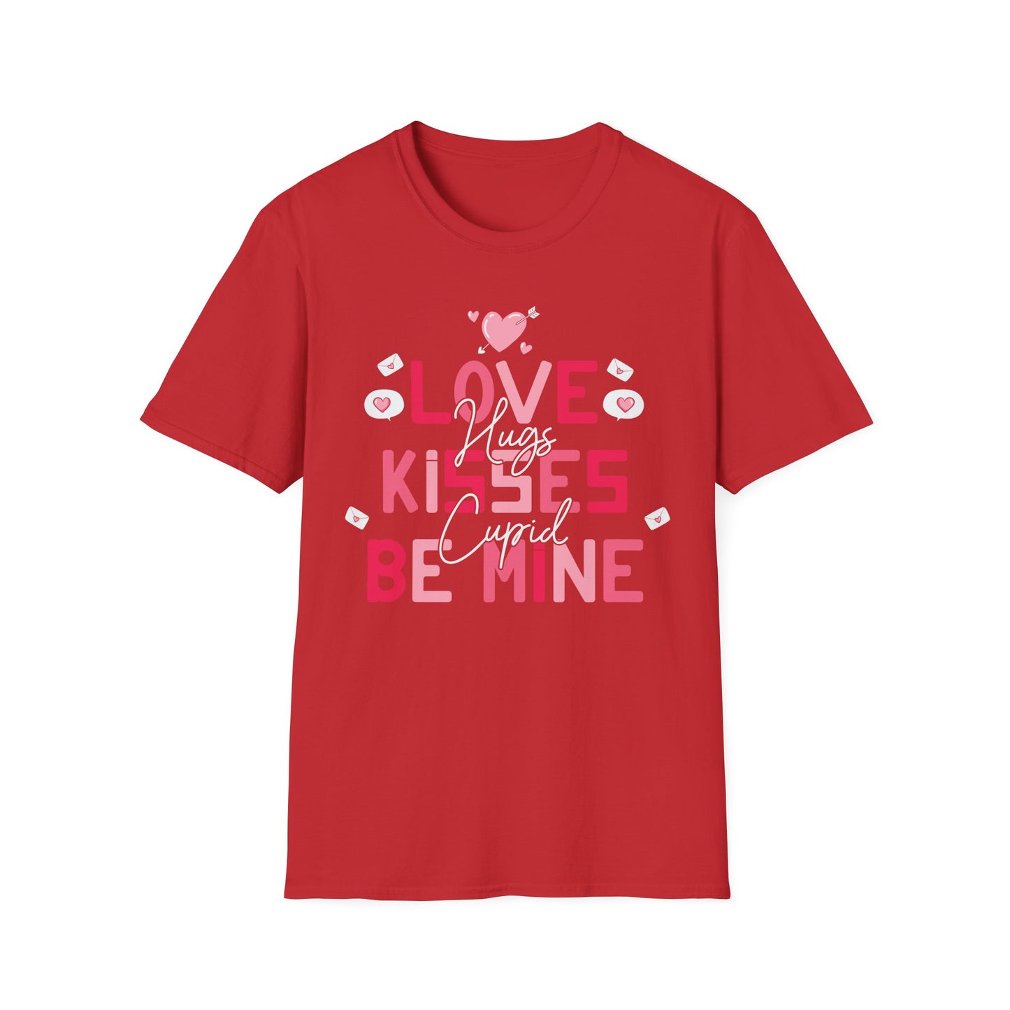 Adorable Valentine's Day T-Shirt: Love Kisses Be Mine | Romantic Cupid Heart Tee for Couples & Sweet Gifts