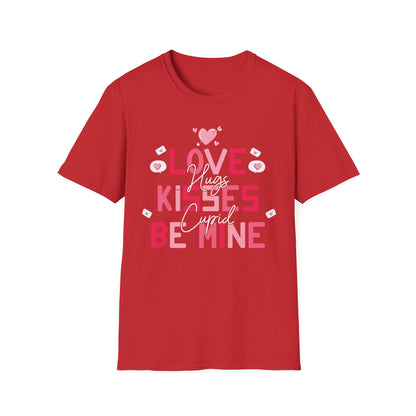 Adorable Valentine's Day T-Shirt: Love Kisses Be Mine | Romantic Cupid Heart Tee for Couples & Sweet Gifts