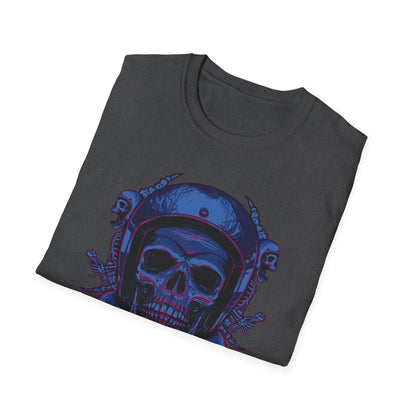 Epic Biker Skull T-Shirt | Mechanic Engine Design | Vintage Motorcycle Hot Rod Graphic Tee | Rebel Rider Gift