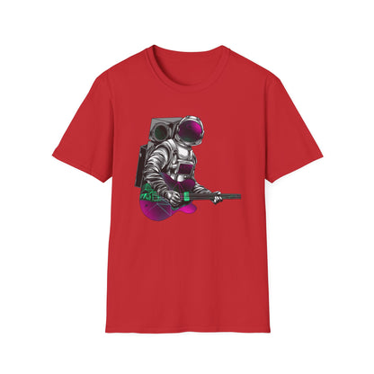 Cosmic Guitarist Astronaut T-Shirt | Electrifying Space Rocker Tee | Vibrant Sci-Fi Music Fan Gift