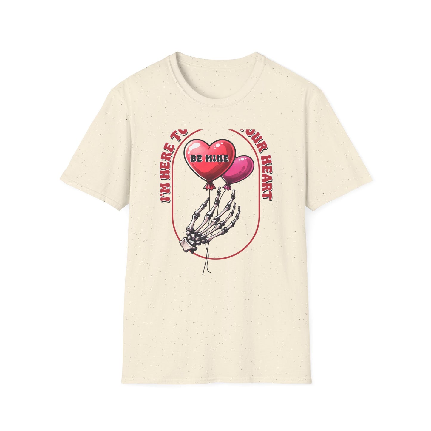 Edgy 'Steal Your Heart' T-Shirt | Skeleton Hand & Heart Balloons | Unique Valentine's Day Love Tee for Couples