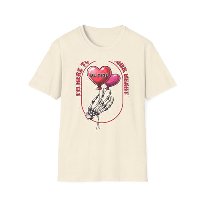 Edgy 'Steal Your Heart' T-Shirt | Skeleton Hand & Heart Balloons | Unique Valentine's Day Love Tee for Couples