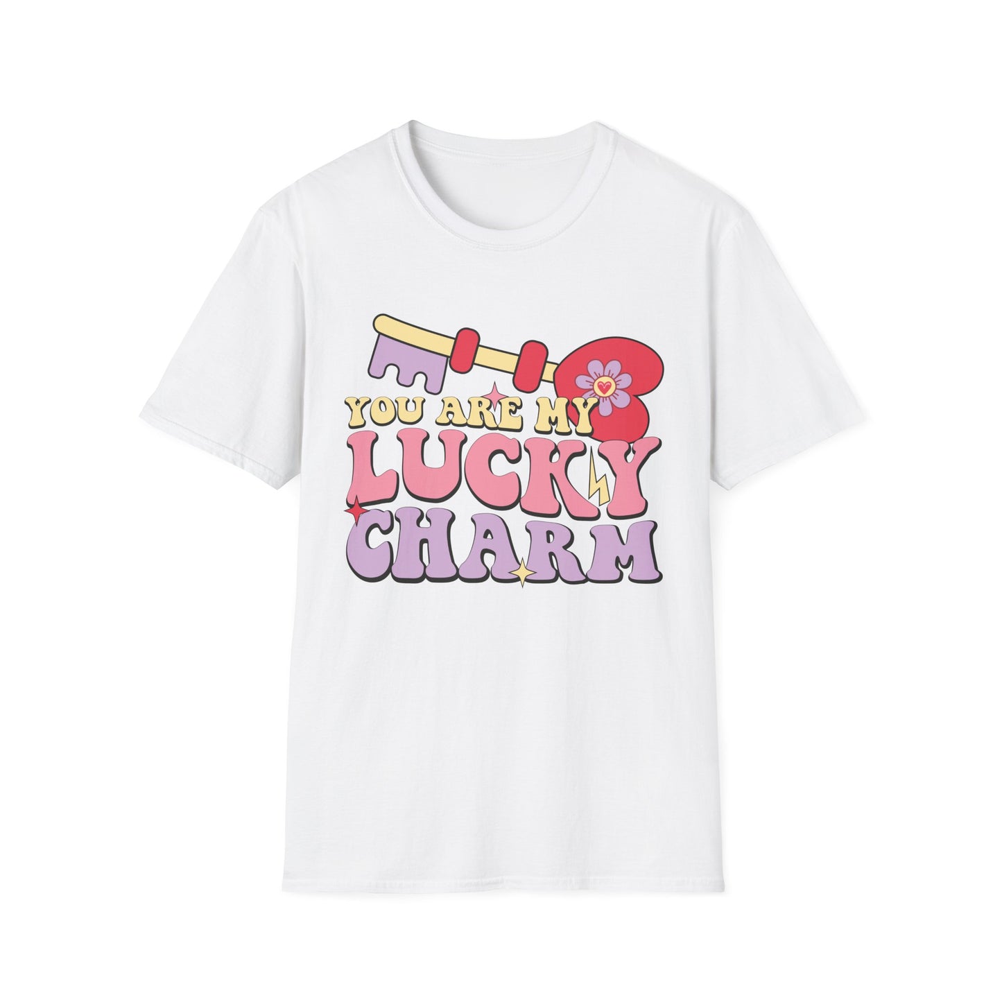 Adorable "You Are My Lucky Charm" Groovy T-Shirt | Sweet Valentine's Day & Romantic Couple's Gift Tee