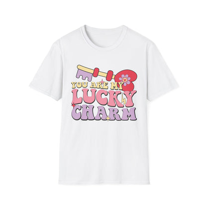 Adorable "You Are My Lucky Charm" Groovy T-Shirt | Sweet Valentine's Day & Romantic Couple's Gift Tee