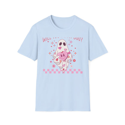 Spooky-Cute 'Will You Be My Boo?' Ghost T-Shirt | Adorable Valentine's Day & Romantic Partner Gift