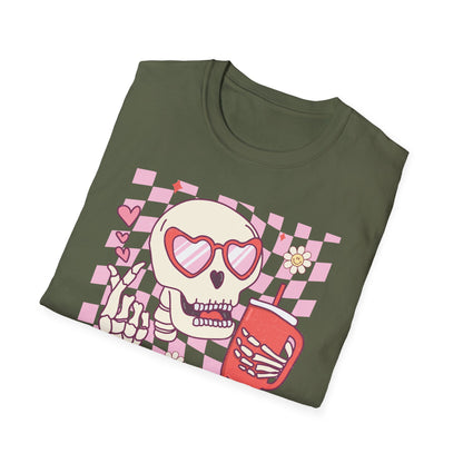 Groovy Skeleton T-Shirt: "If I Had Feelings They'd Be For You" - Funny Retro Love Tee with Heart Glasses
