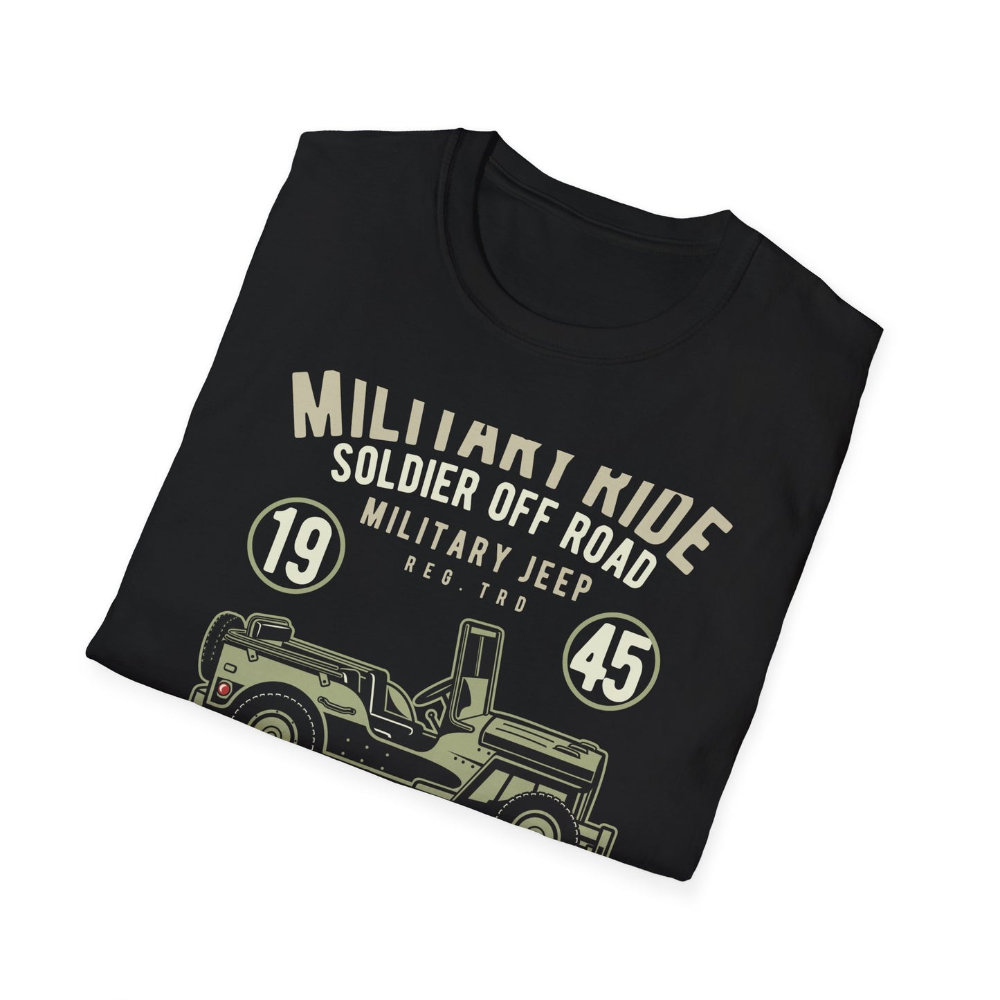 Awesome Vintage Military Jeep 1945 T-Shirt | Soldier Off-Road Army Graphic Tee for Veterans & History Buffs