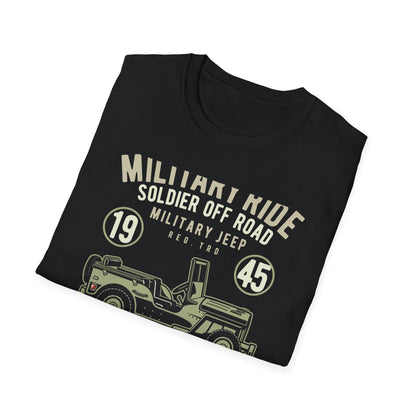 Awesome Vintage Military Jeep 1945 T-Shirt | Soldier Off-Road Army Graphic Tee for Veterans & History Buffs