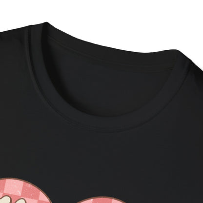 Trendy Heart Breaker T-Shirt - Sassy Leopard Print Lightning Bolt Checkered Heart Tee for Women