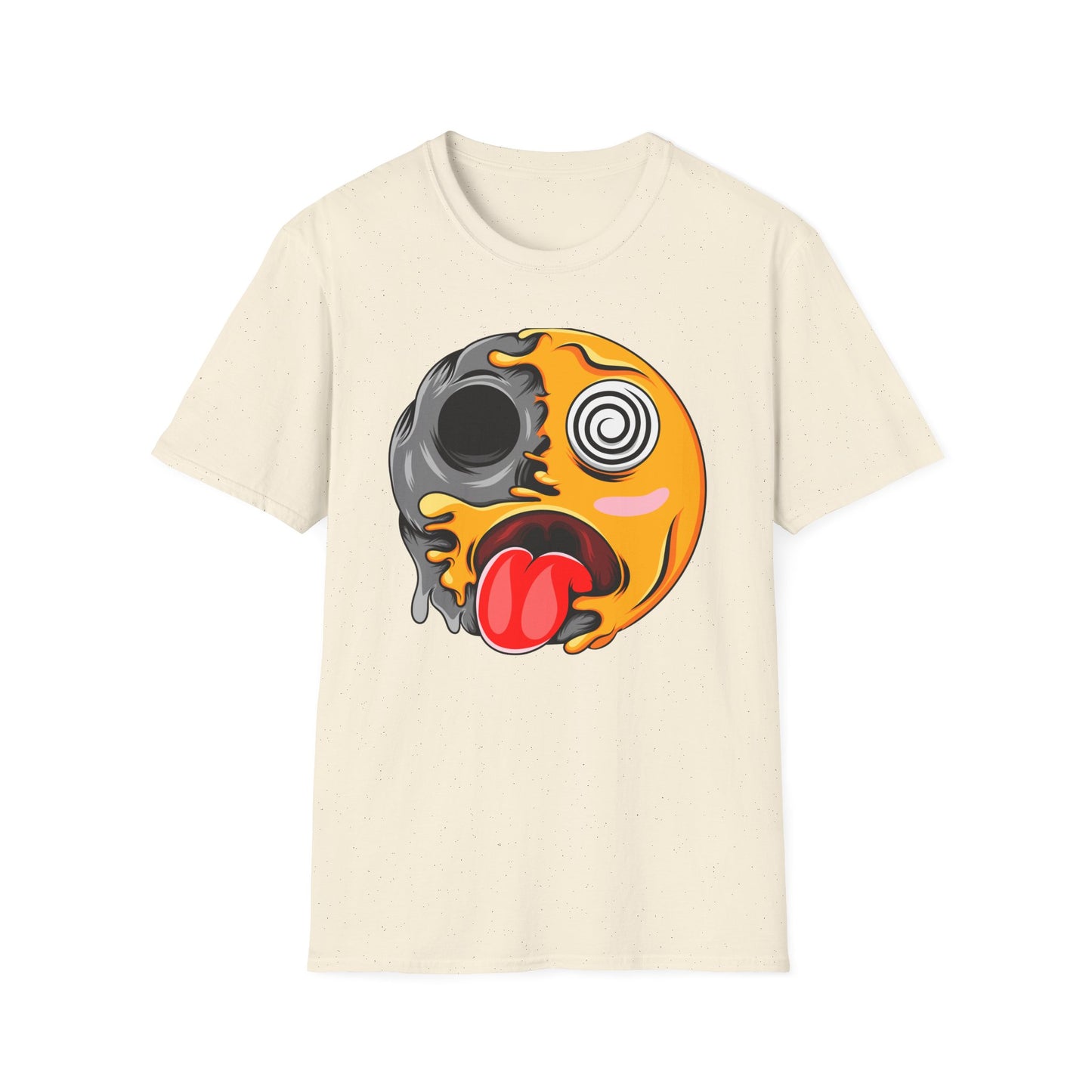 Trippy Melting Skull Emoji T-Shirt - Unique Psychedelic Graphic Tee | Cool Streetwear Statement Gift