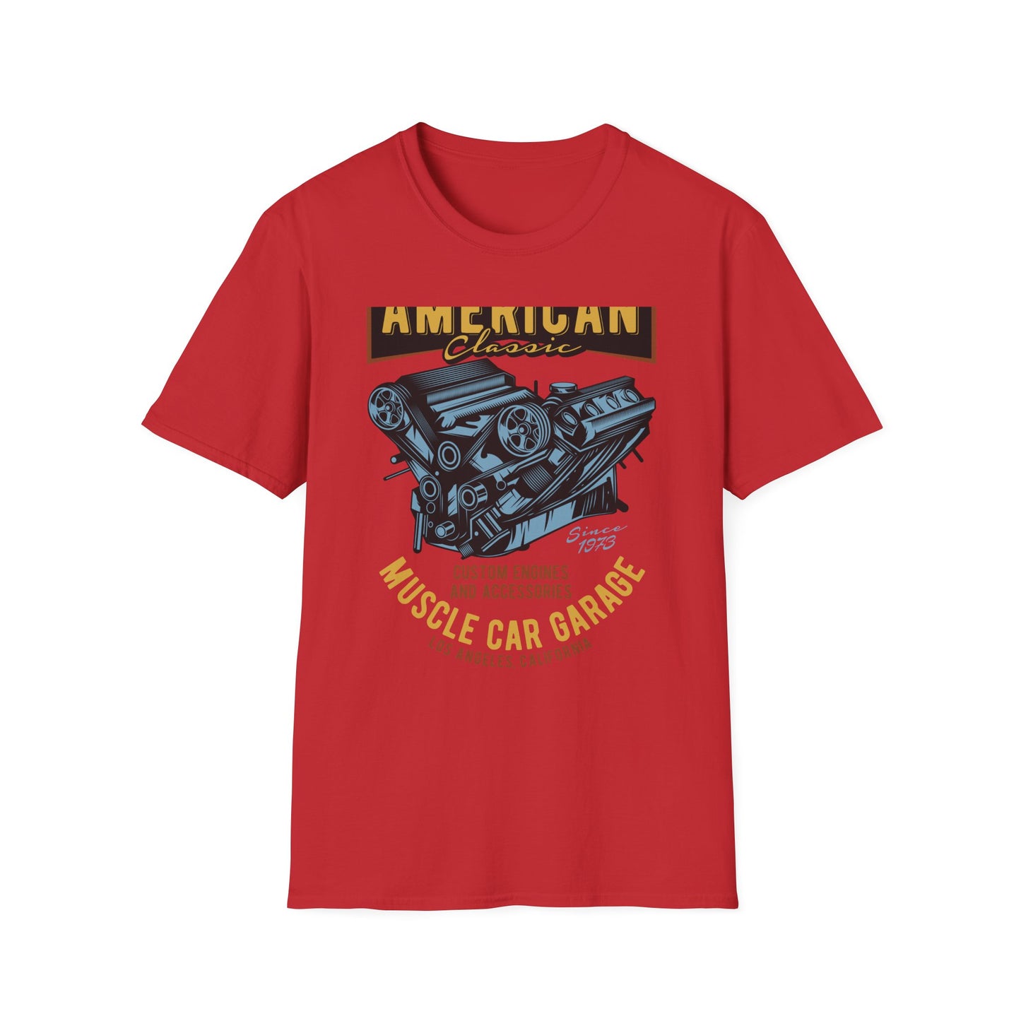 Epic American Classic Muscle Car V8 Engine T-Shirt | Authentic Garage Mechanic Tee | Since 1973 Vintage Car Lover Gift